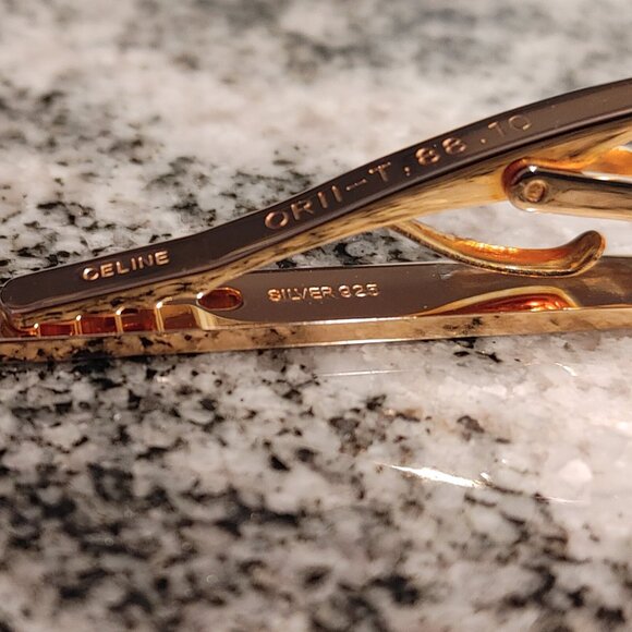 Celine Tie Clip Silver 925 stamped / Gold Plated - Picture 2 of 16